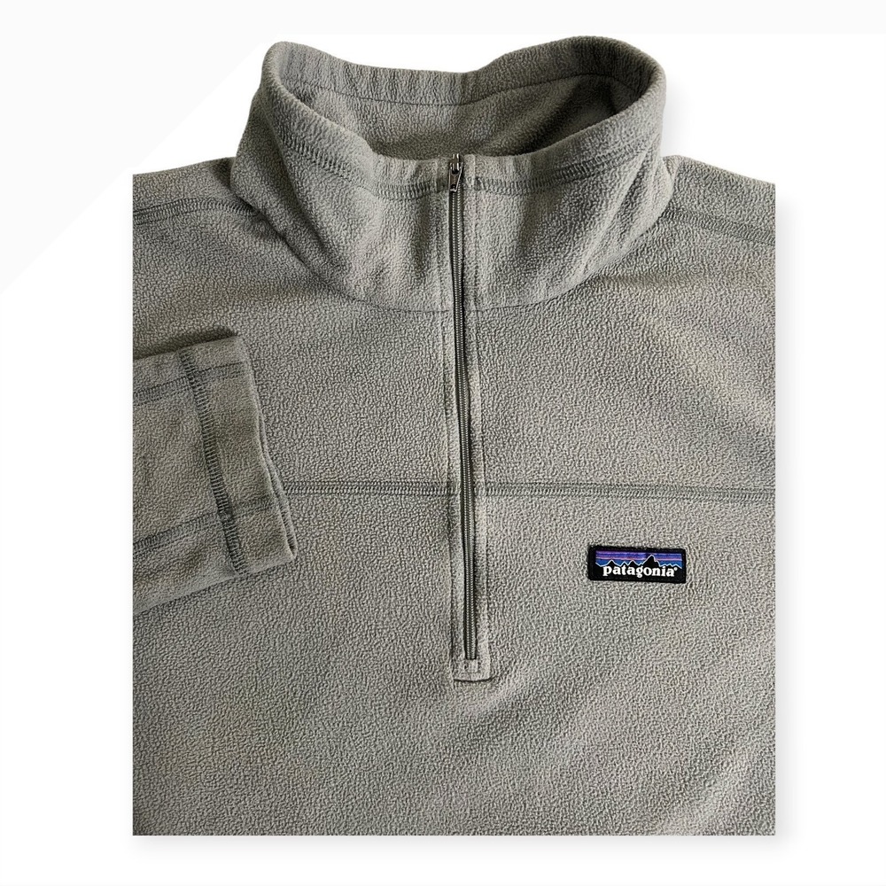 Patagonia Micro D Quarter Zip Fleece Pullover Gray Mens Large 26176